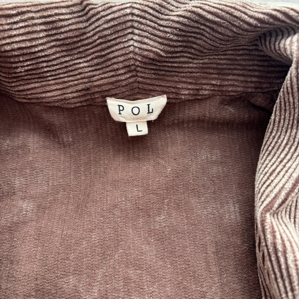 POL Oversized Open Raw Hem Corduroy Blazer Size Large - Picture 12 of 13